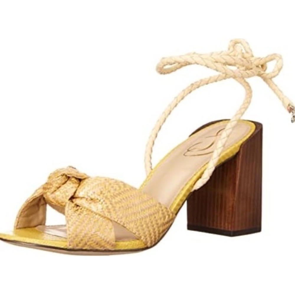 Sam‎ Edelman Bodhi Natural Dersert Block Heel Sandals I1070M1901 6.5 New